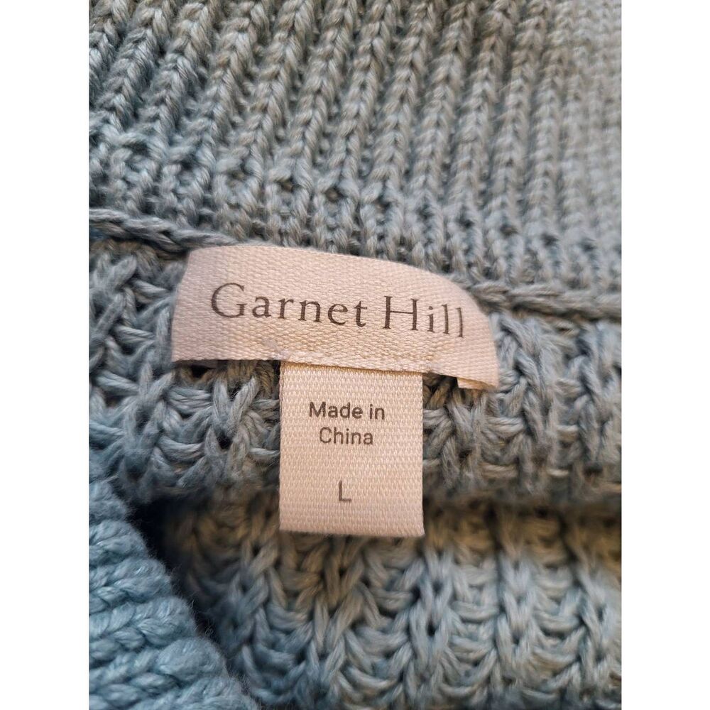 Garnet Hill Cardigan Sweater Women's Large Tourmaline Maren Organic Cotton Linen - Picture 5 of 6